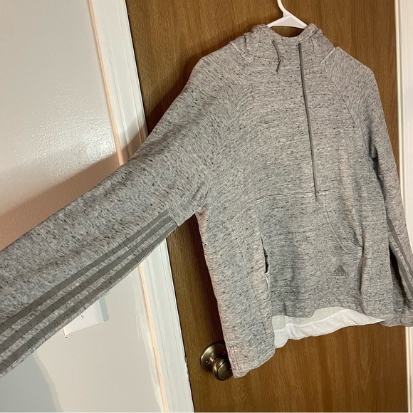 Adidas Gray Heather Gray Hoodie Size Medium - Picture 4 of 8